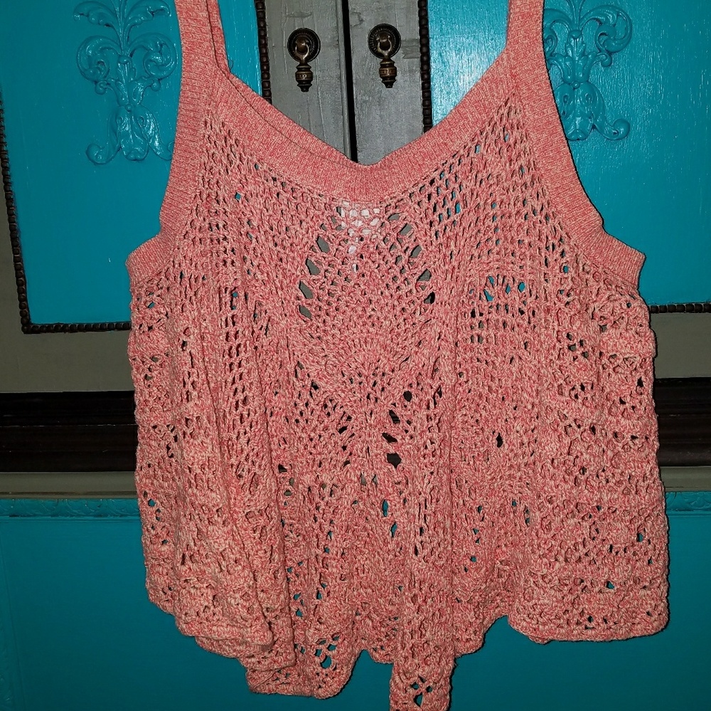 Free People Crochet Flowy Top